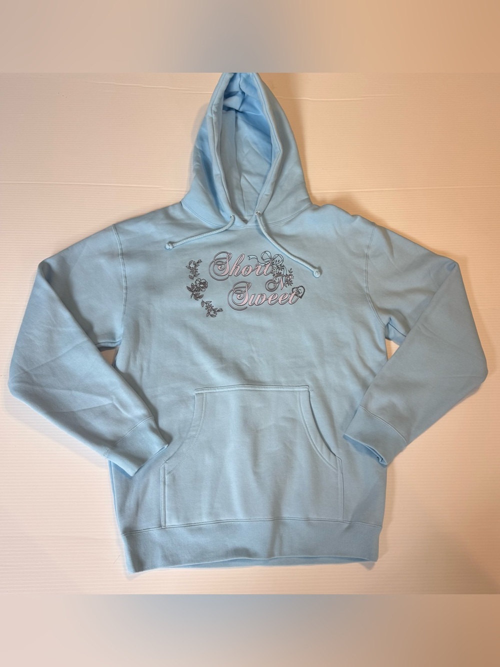 Sabrina Carpenter Short n Sweet Tour Hoodie Light Blue Medium Official Merch